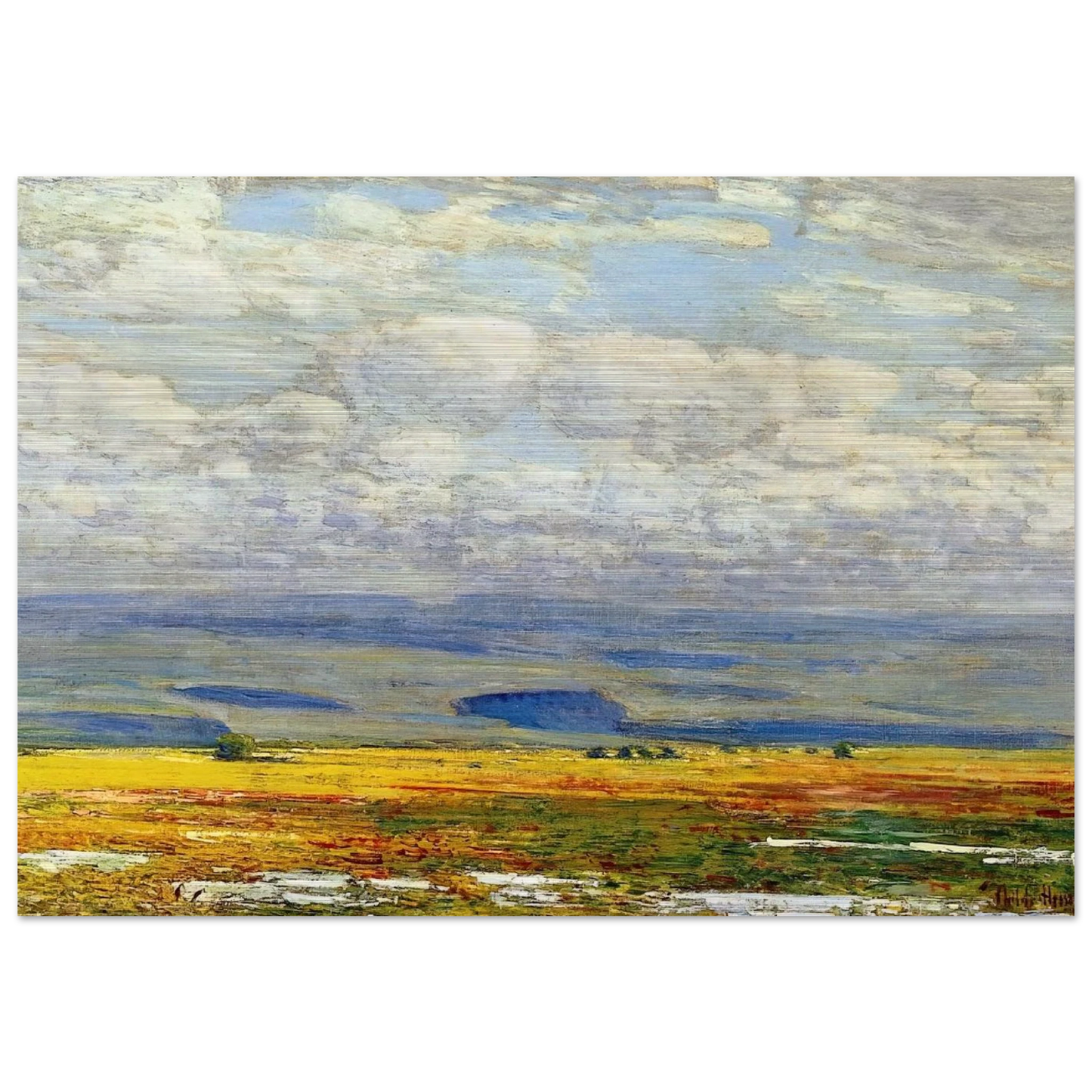 Oregon Landscape - Childe Hassam Brushed Aluminum Print - 70x100 cm / 28x40 inches | Childe Hassam Aluminum Print | Childe Hassam Prints