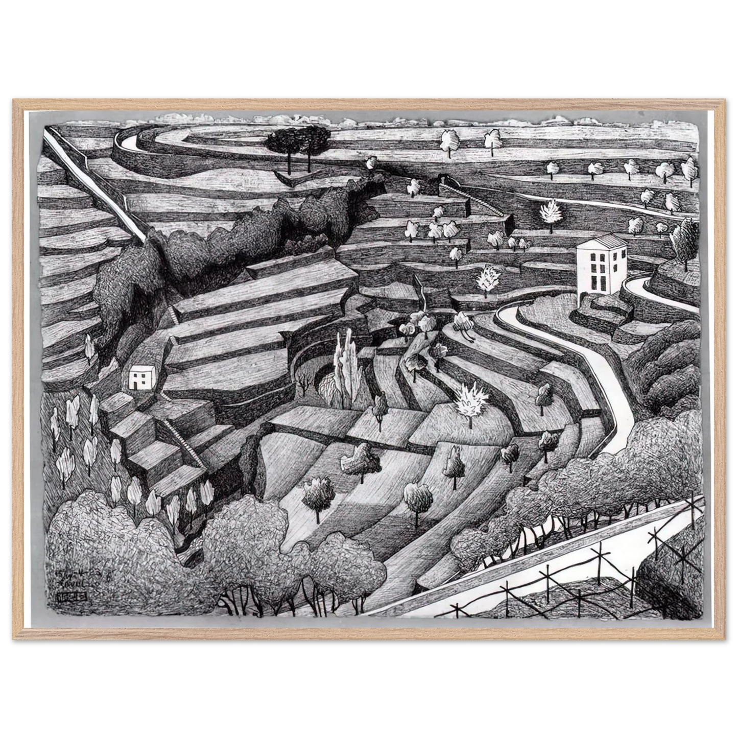 MC Escher - RAVELLO II Wall Art - 60x80 cm / 24x32 inches - Fine Art Poster - -