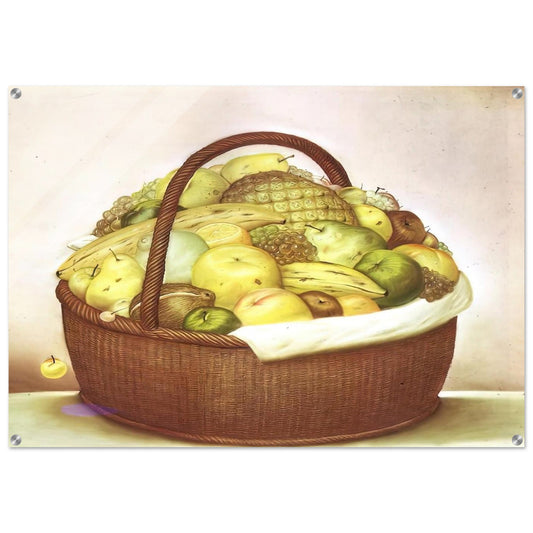 FRUIT BASKET - Fernando Botero Acrylic Print - 70x100 cm / 28x40″ inches