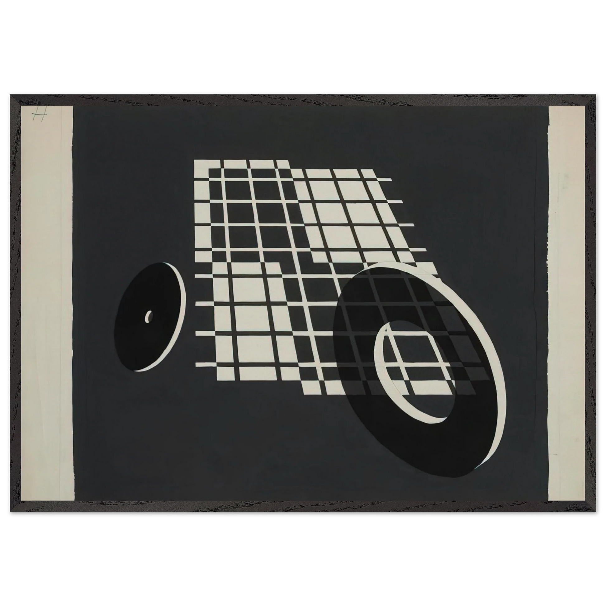 ROLLING AFTER 1928 - Josef Albers Framed Art Print – Black Wooden Frame - Default Title - -Framed Art Print