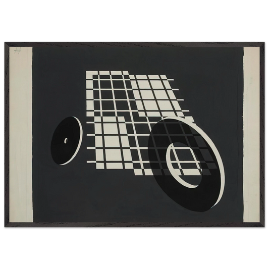 ROLLING AFTER 1928 - Josef Albers Framed Art Print – Black Wooden Frame - Default Title - -Framed Art Print