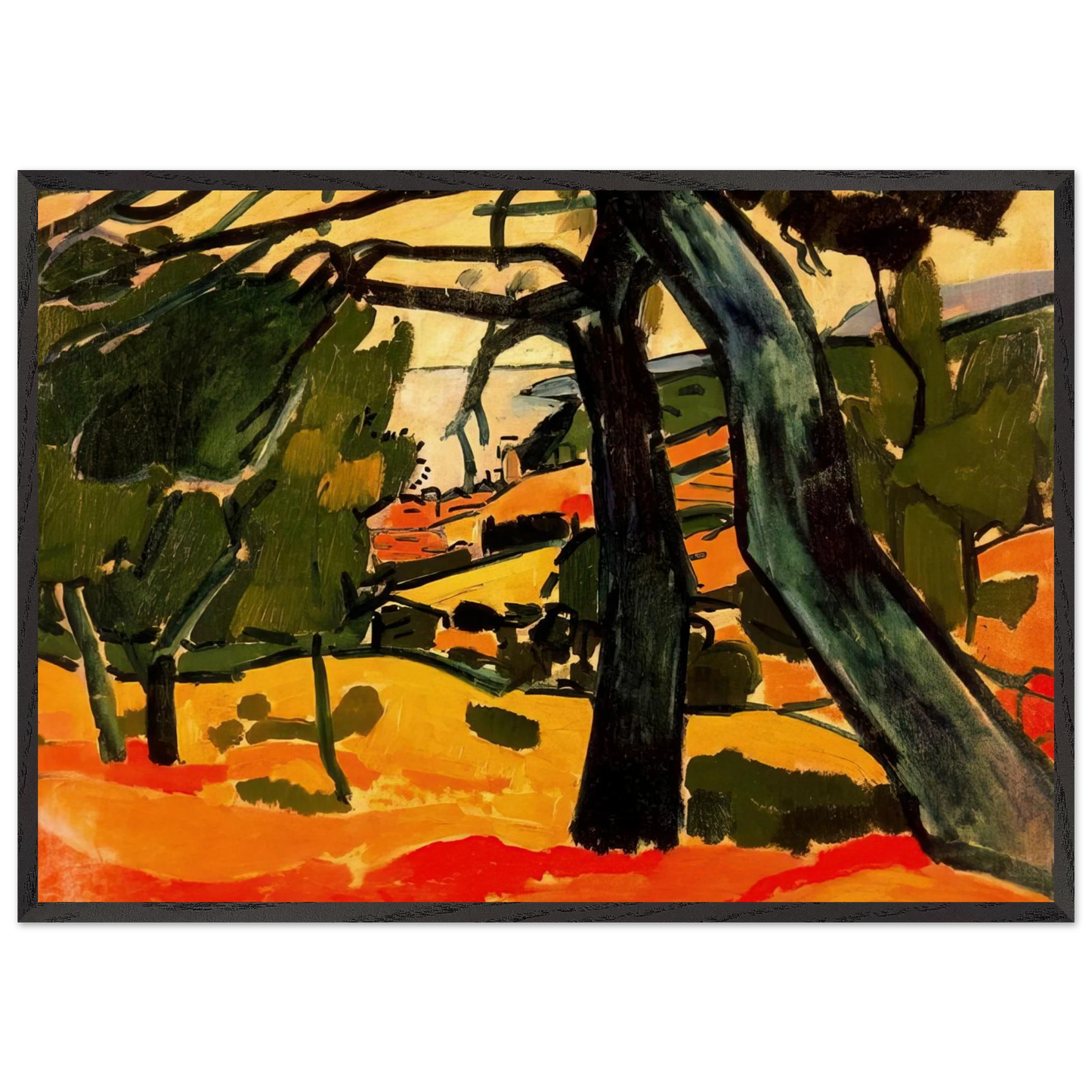 LANDSCAPE 1907 1 - Andre Derain Framed Art Print – Black Wooden Frame - Default Title - -Framed Art Print