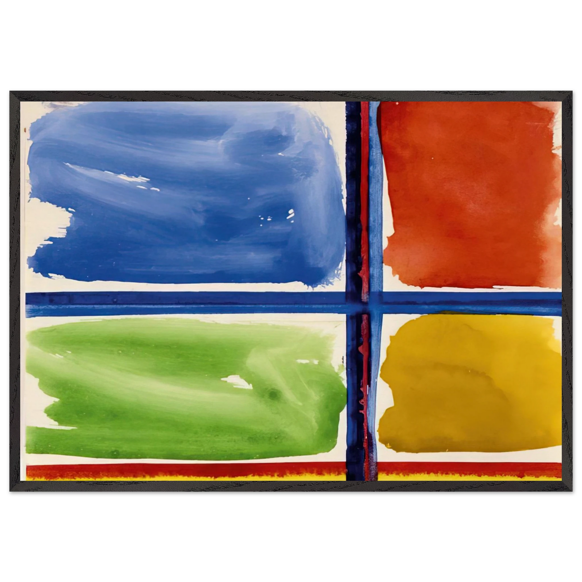 Fensterkreuz II - 1966 - Blinky Palermo 70x100 cm / 28x40 inches Framed Art Print – Black Wooden Frame