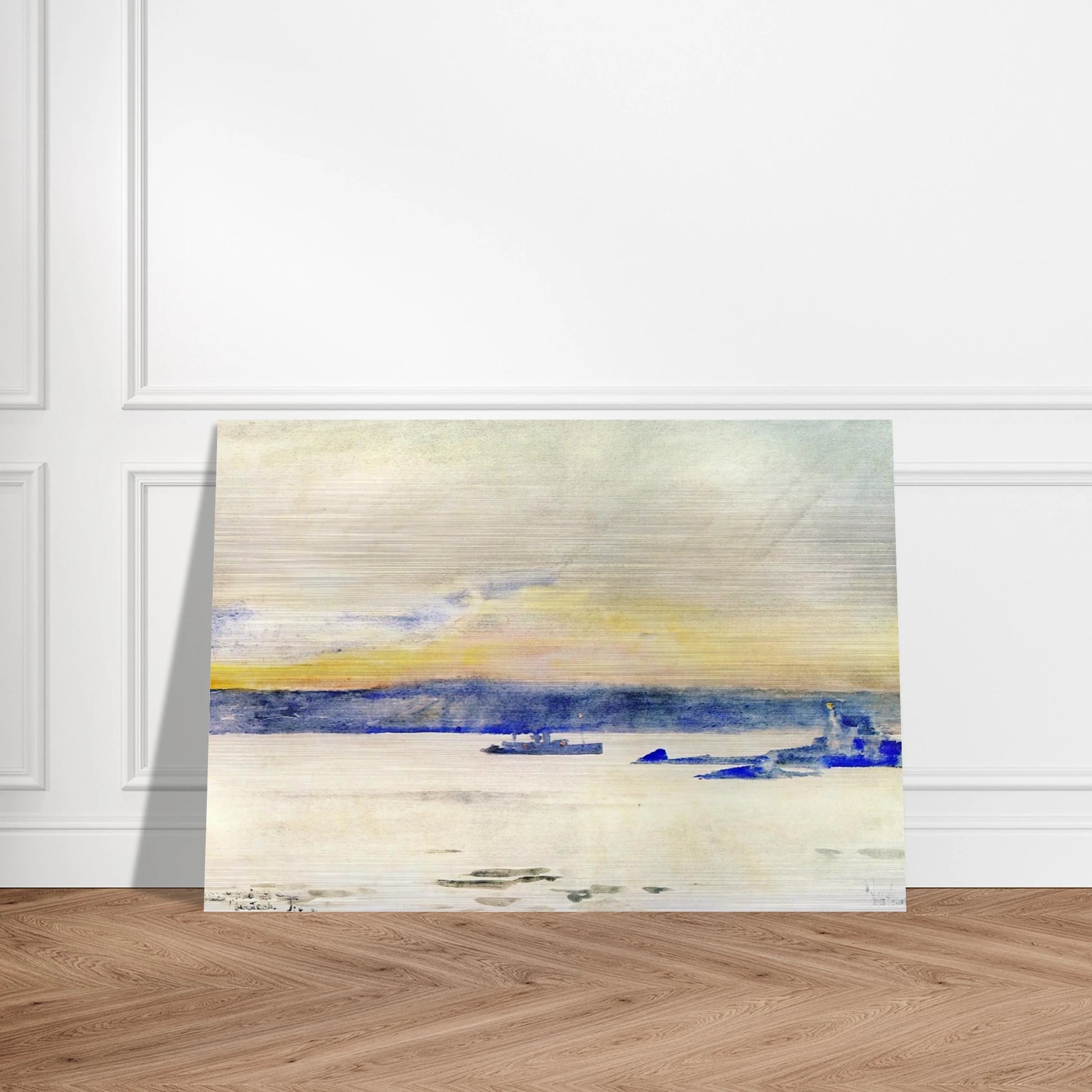 Afterglow, Gloucester Harbor aka Ten Pound Island LIght - Childe Hassam Brushed Aluminum Print - 70x100 cm / 28x40 inches | Childe Hassam Aluminum Print | Childe Hassam Prints