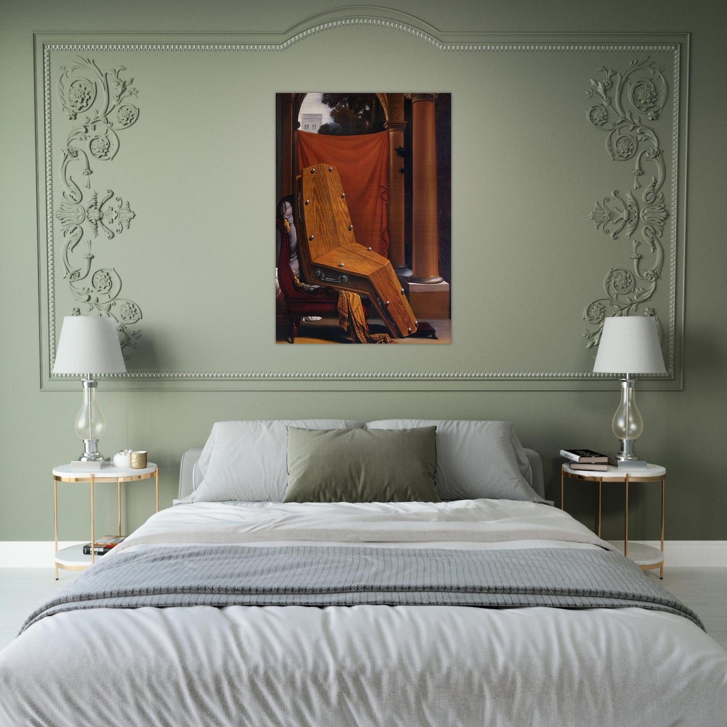 PERSPECTIVE MADAME R%C3%A9CAMIER DE DAVID 1950 - Rene Magritte Brushed Aluminum Print - 70x100 cm / 28x40 inches | Rene Magritte Aluminum Print | Rene Magritte Prints