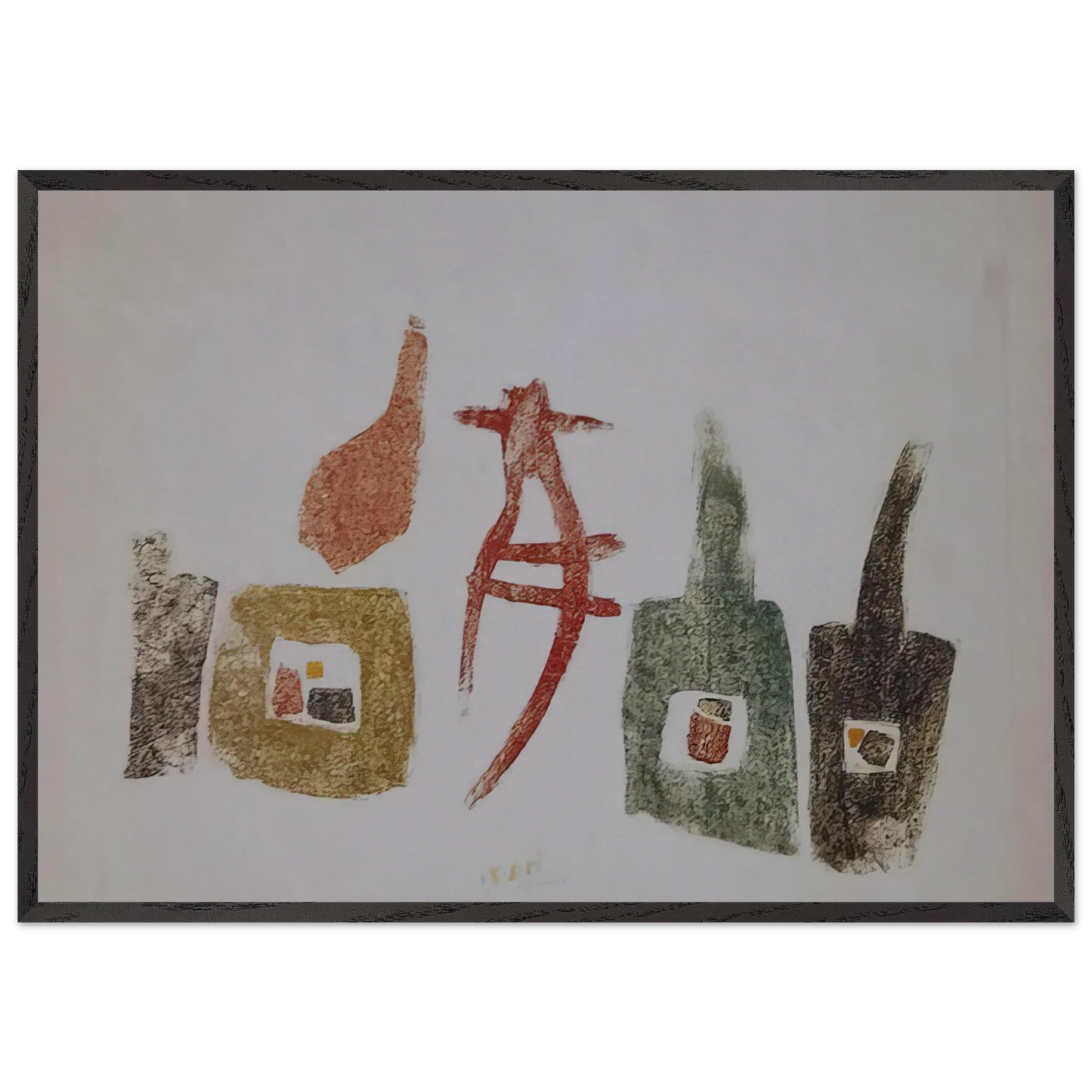 15657 - Julius Bissier Framed Art Print – Black Wooden Frame - Default Title - -Framed Art Print