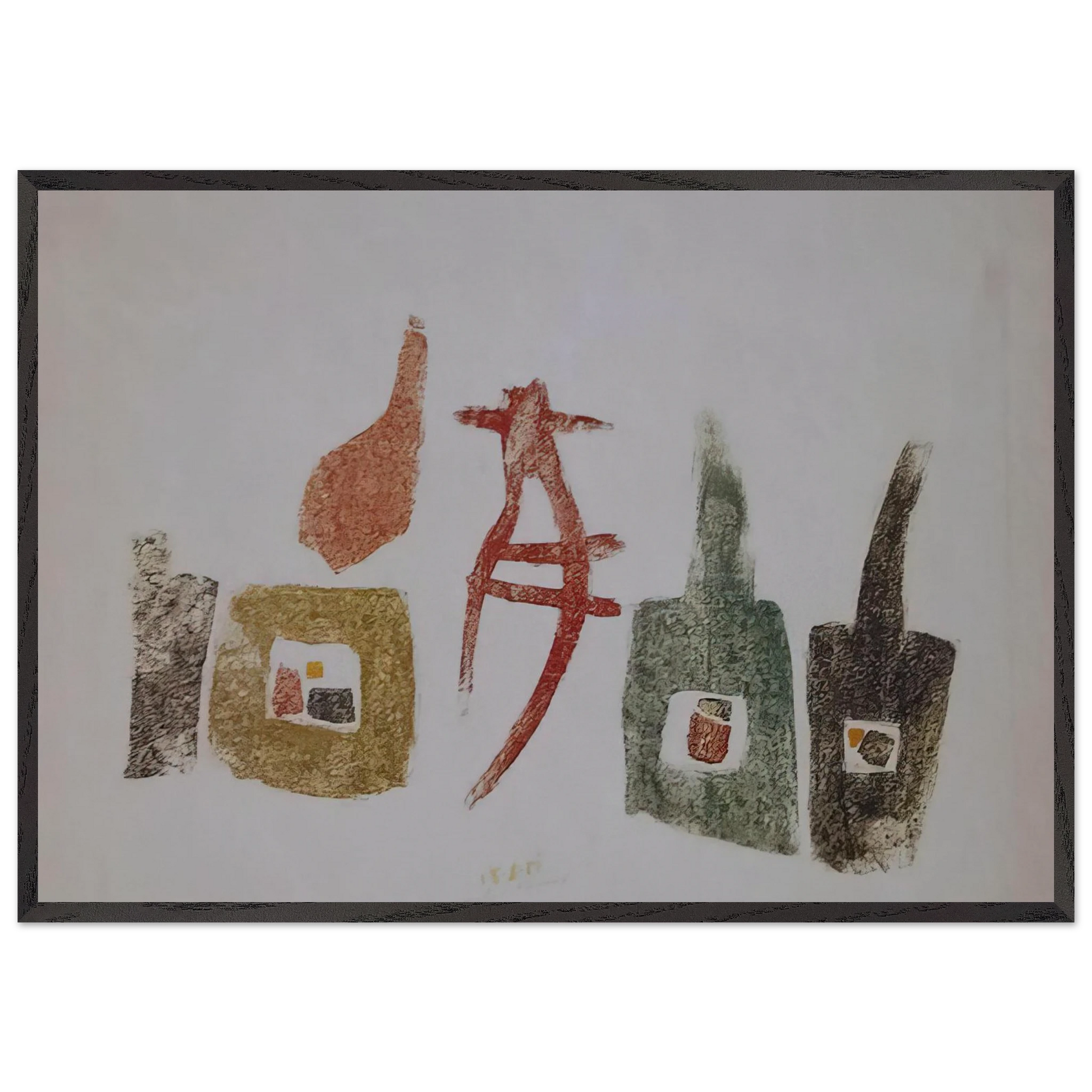 15657 - Julius Bissier Framed Art Print – Black Wooden Frame - Default Title - -Framed Art Print