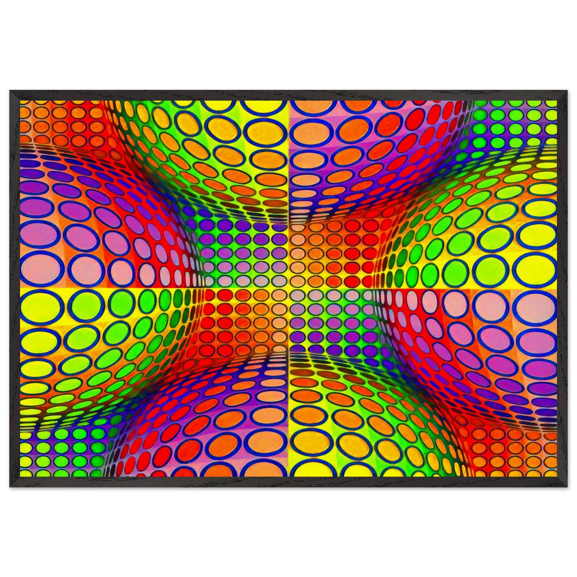 Vega-Lep - 1970 - Victor Vasarely Framed Art Print – Black Wooden Frame - Default Title - -Framed Art Print