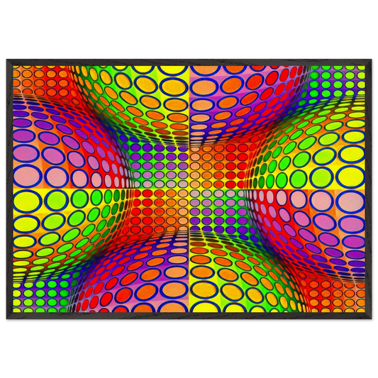 Vega-Lep - 1970 - Victor Vasarely Framed Art Print – Black Wooden Frame - Default Title - -Framed Art Print