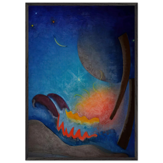 Night Fires - Precisionism - Agnes Lawrence Pelton Framed Art Print – Black Wooden Frame - Default Title - -Framed Art Print