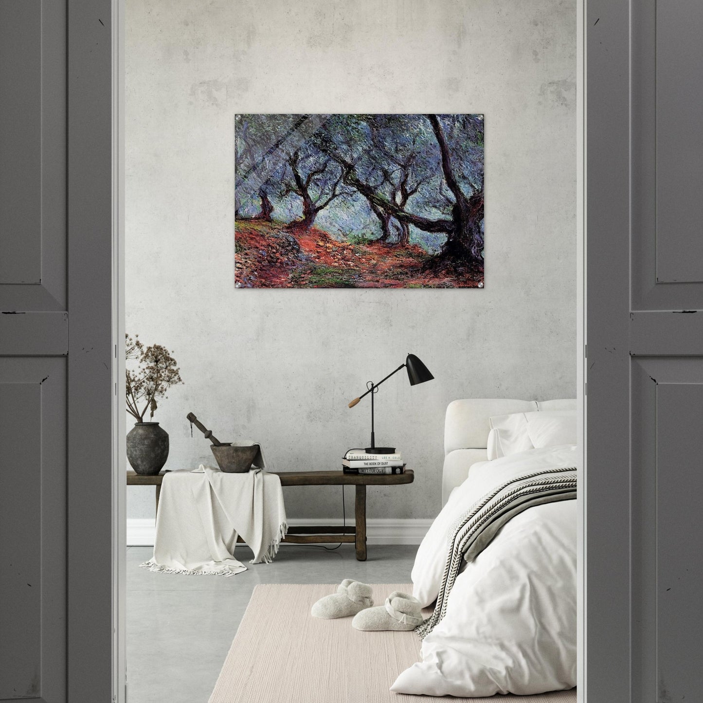 Grove of Olive Trees in Bordighera - claude monet Acrylic Print - 70x100 cm / 28x40″ inches