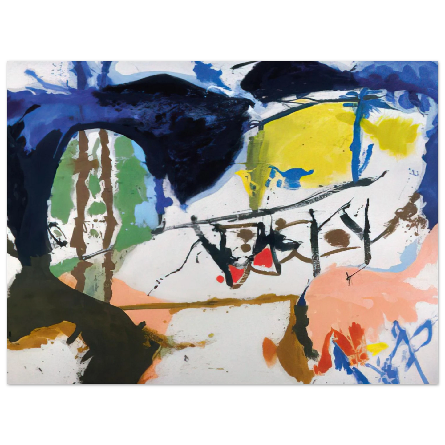 Helen Frankenthaler - Acres - 1959 Wall art - A3 (29.7 x 42  cm) - Premium Wooden Framed Poster With Fine Art Paper - Black frame