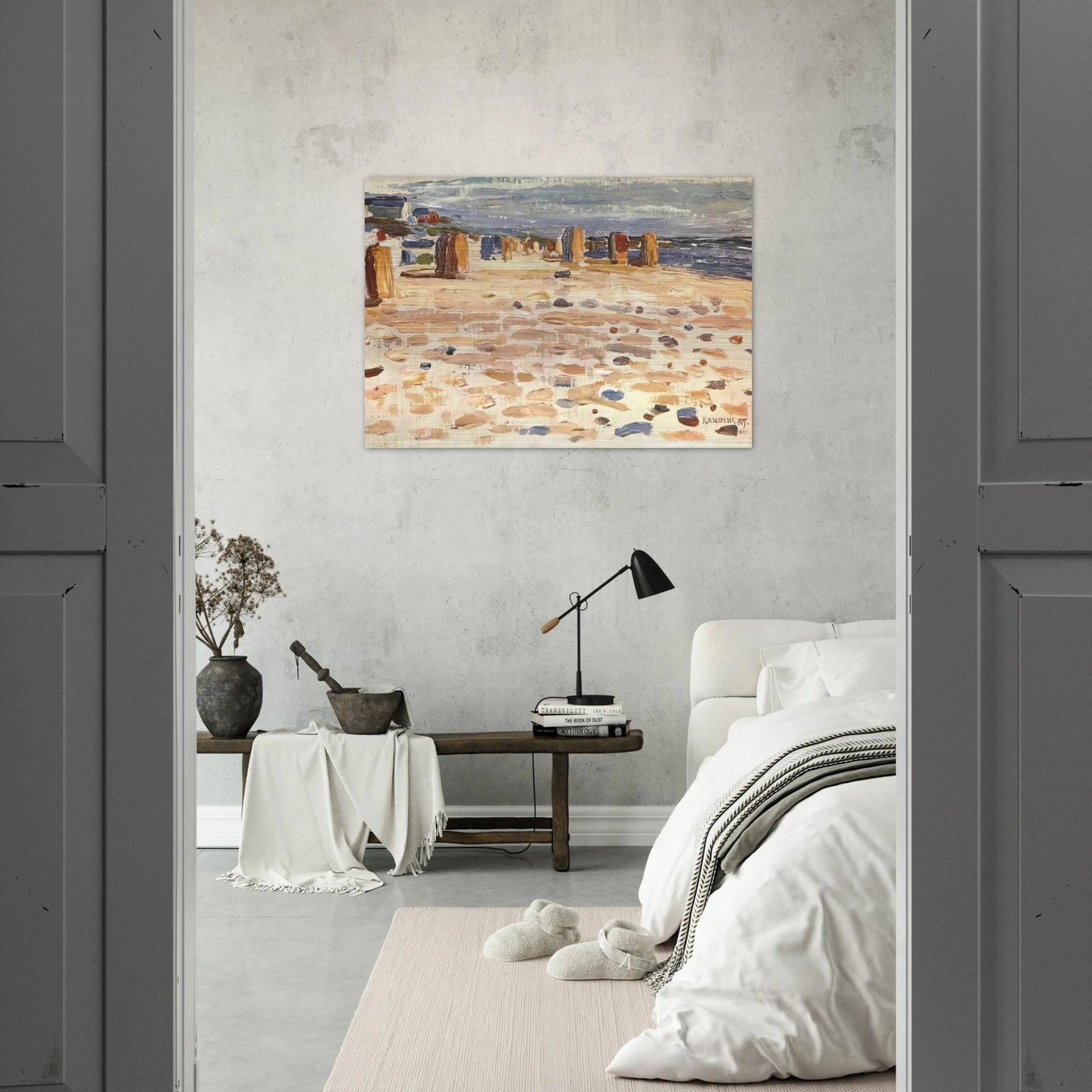 BEACH BASKETS IN HOLLAND 1904 - Wassily Kandinsky Brushed Aluminum Print - 70x100 cm / 28x40 inches | Wassily Kandinsky Aluminum Print | Wassily Kandinsky Prints