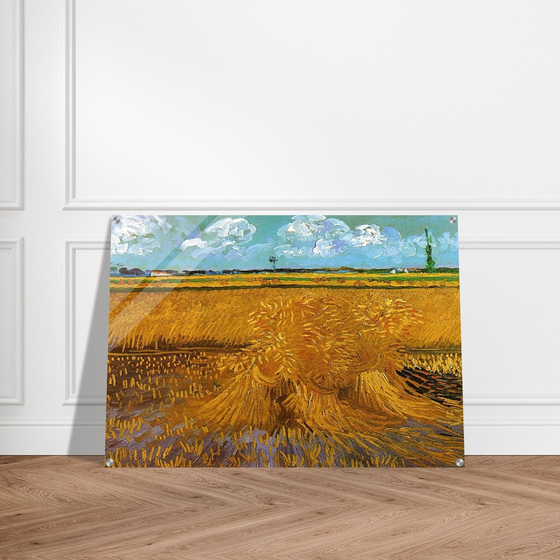 Wheatfield with Sheaves - Vincent van Gogh Acrylic Print - 70x100 cm / 28x40″ inches