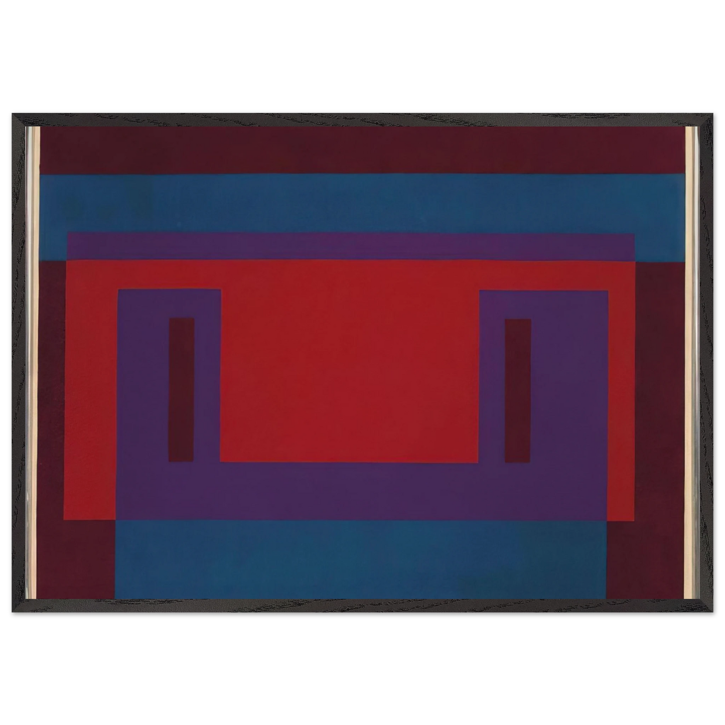 RED WALL 1956 - Josef Albers Framed Art Print – Black Wooden Frame - Default Title - -Framed Art Print