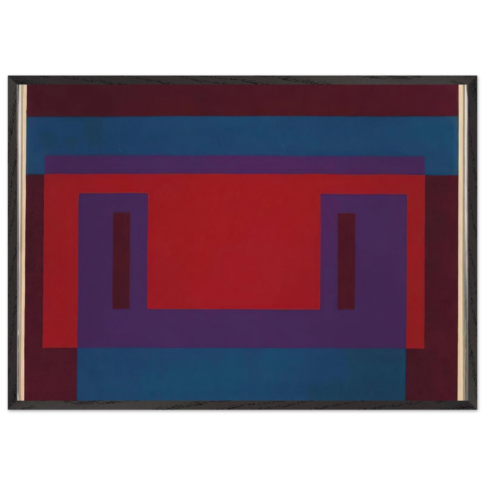 RED WALL 1956 - Josef Albers Framed Art Print – Black Wooden Frame - Default Title - -Framed Art Print