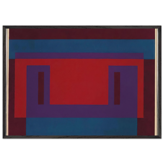 RED WALL 1956 - Josef Albers Framed Art Print – Black Wooden Frame - Default Title - -Framed Art Print