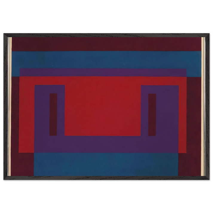 RED WALL 1956 - Josef Albers 70x100 cm / 28x40 inches Framed Art Print – Black Wooden Frame