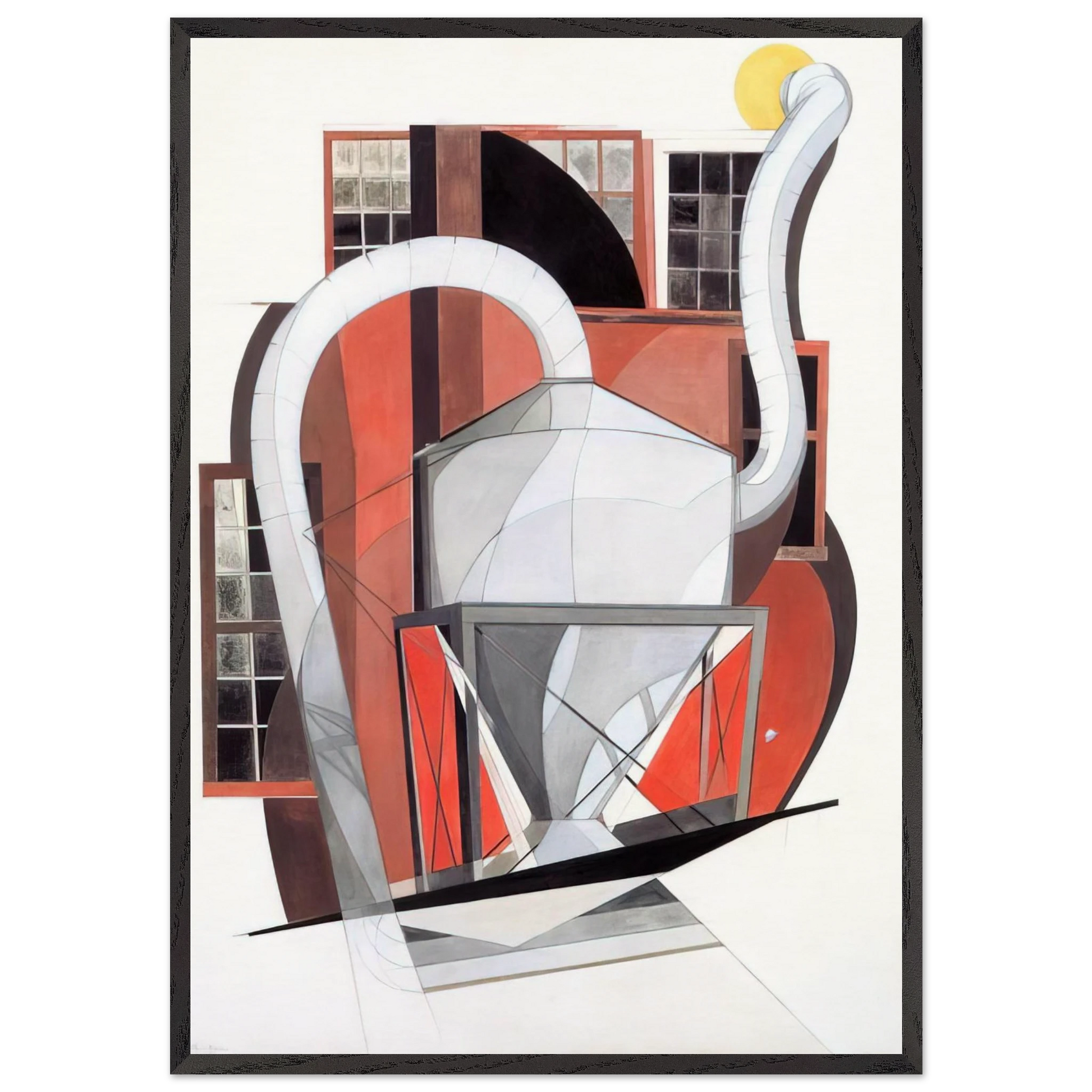 Machinery - 1920 - Charles Demuth 70x100 cm / 28x40 inches Framed Art Print – Black Wooden Frame