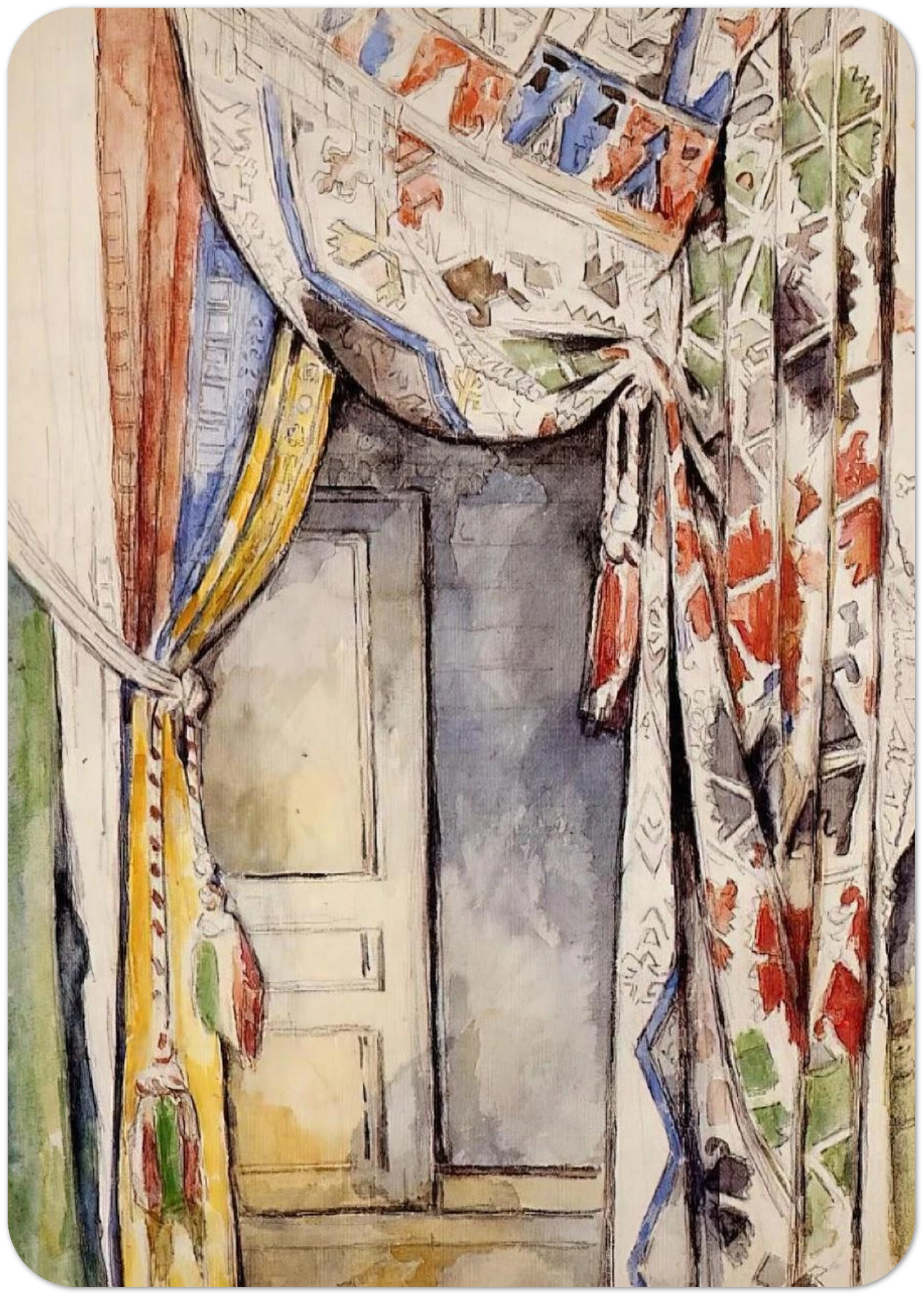 Curtains By Paul Cézanne Pack of 10 Post Cards | Paul Cézanne Post Cards | A6 (10.5 x 14.8 cm) - 4.1 x 5.8 inches