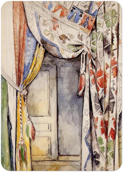 Curtains By Paul Cézanne Pack of 10 Post Cards | Paul Cézanne Post Cards | A6 (10.5 x 14.8 cm) - 4.1 x 5.8 inches