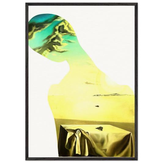 COUPLE WITH CLOUDS IN THEIR HEADS WOMAN - Salvador Dali Framed Art Print – Black Wooden Frame - Default Title - -Framed Art Print