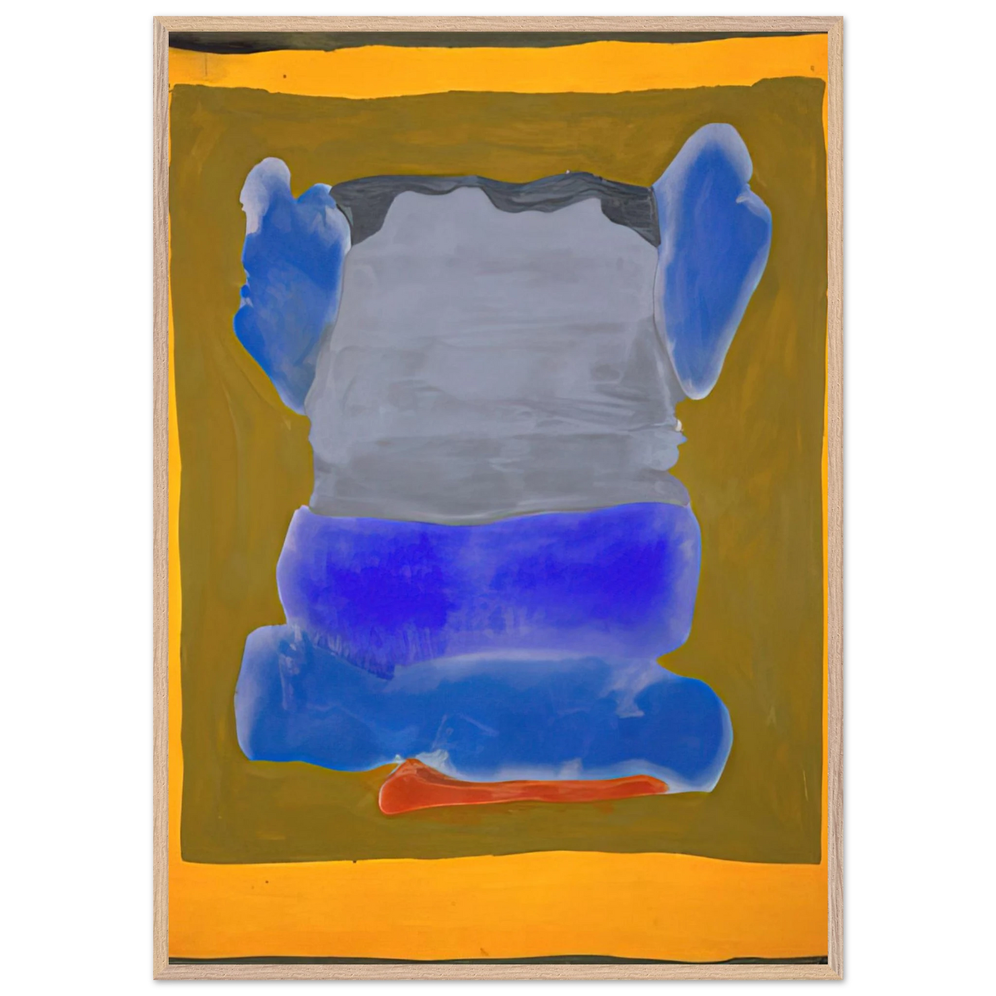 Helen Frankenthaler - Buddha s Court - 1964 Wall art - 70x100 cm / 28x40 inches - Premium Wooden Framed Poster With Fine Art Paper - White frame