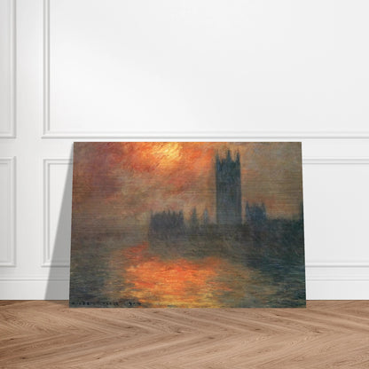 Houses of Parliament, Sunset - claude monet Brushed Aluminum Print - 70x100 cm / 28x40 inches | claude monet Aluminum Print | claude monet Prints