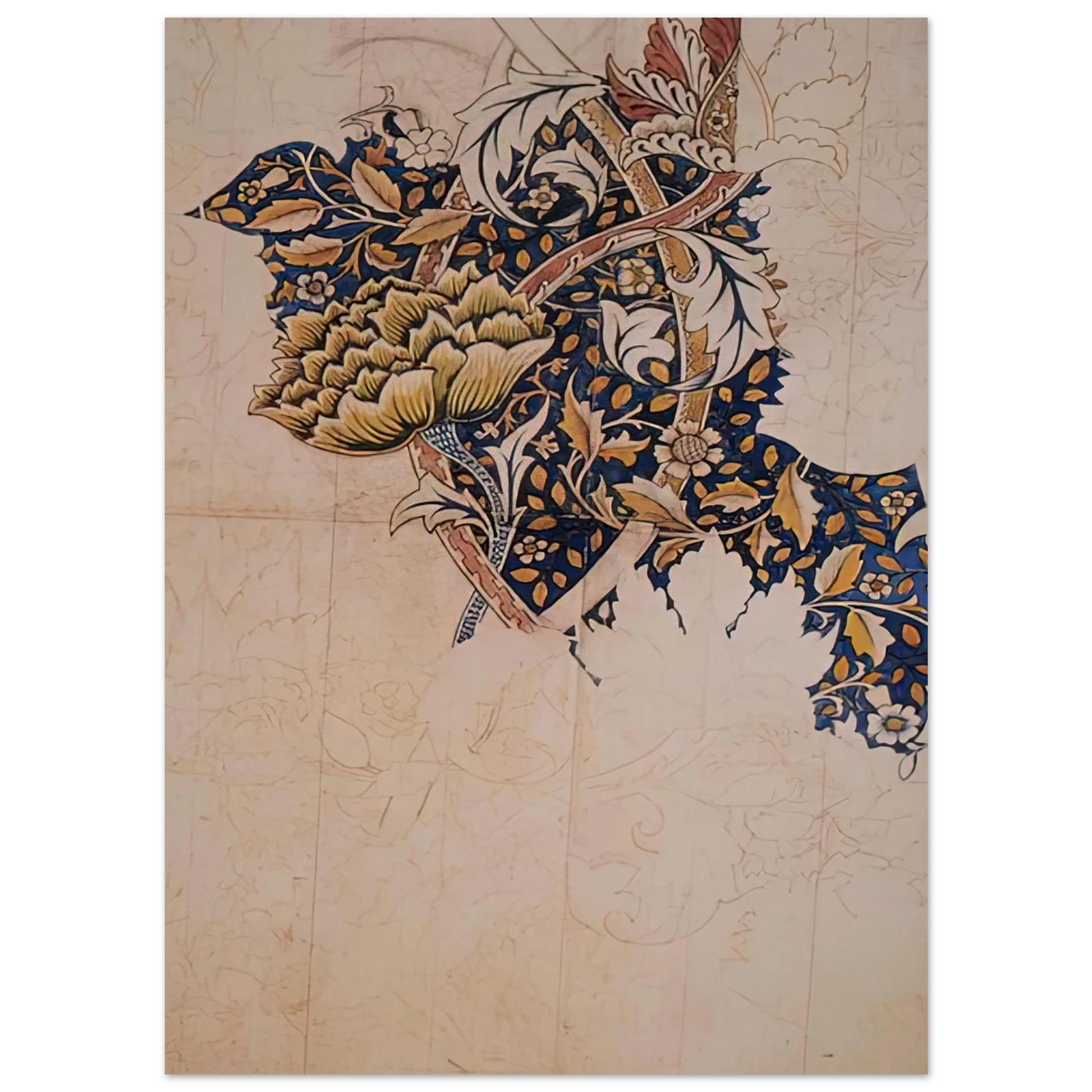 William Morris - DESIGN FOR WINDRUSH PRINTED TEXTILE 1883 Fine Art Poster - 40x60 cm / 16x24 inches