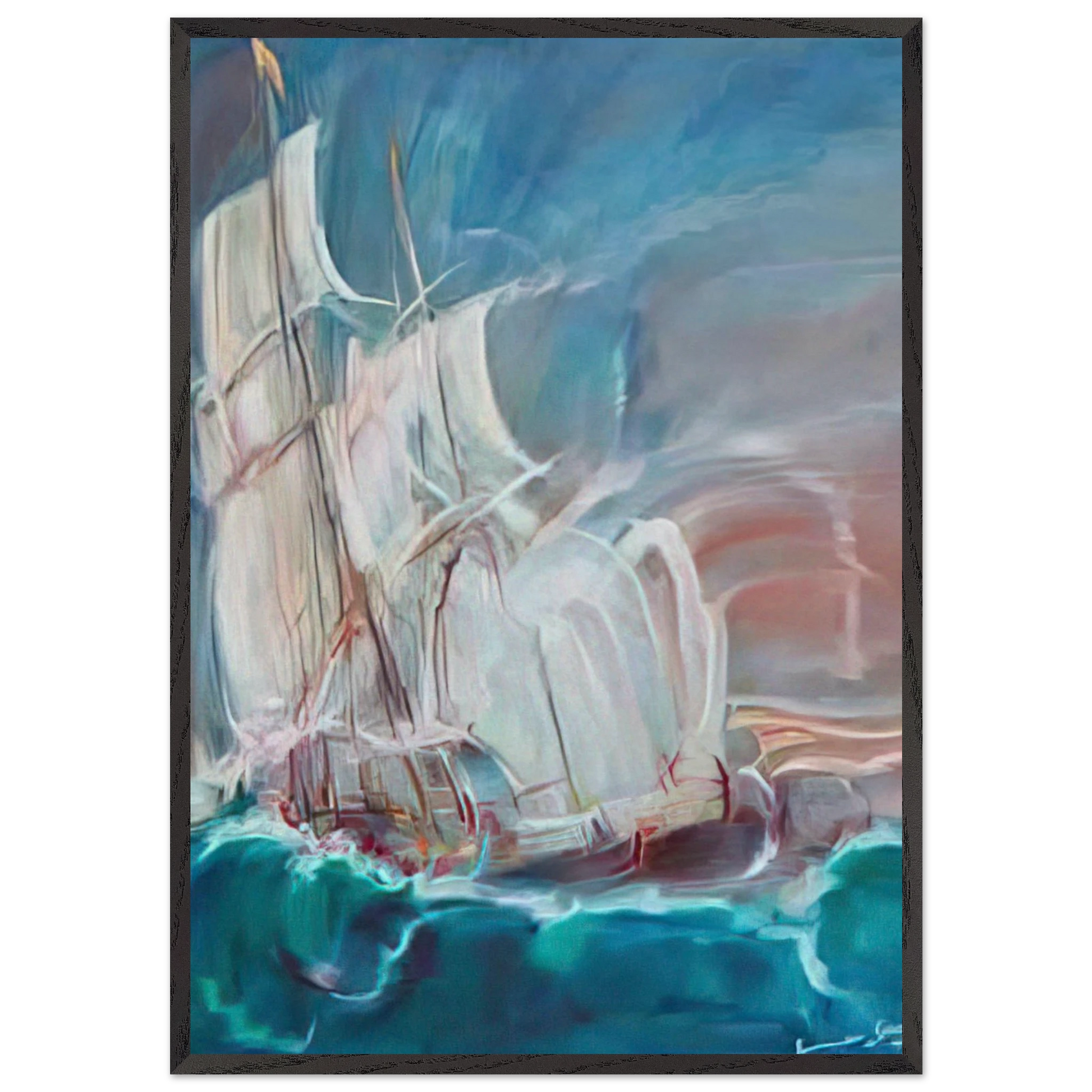 The Great Sail in the Storm - Konrad Zuse Framed Art Print – Black Wooden Frame - Default Title - -Framed Art Print