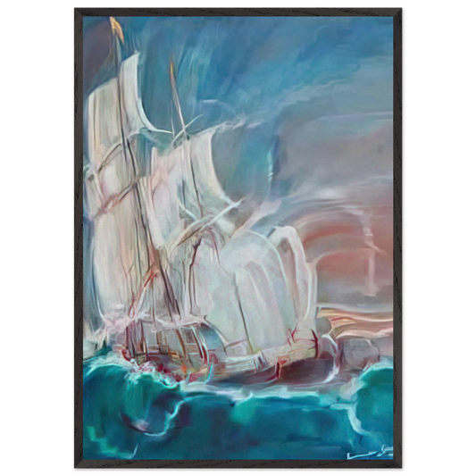 The Great Sail in the Storm - Konrad Zuse Framed Art Print – Black Wooden Frame - Default Title - -Framed Art Print