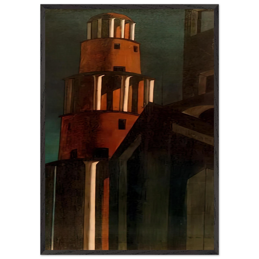 THE TOWER - Giorgio de Chirico Framed Art Print – Black Wooden Frame - Default Title - -Framed Art Print