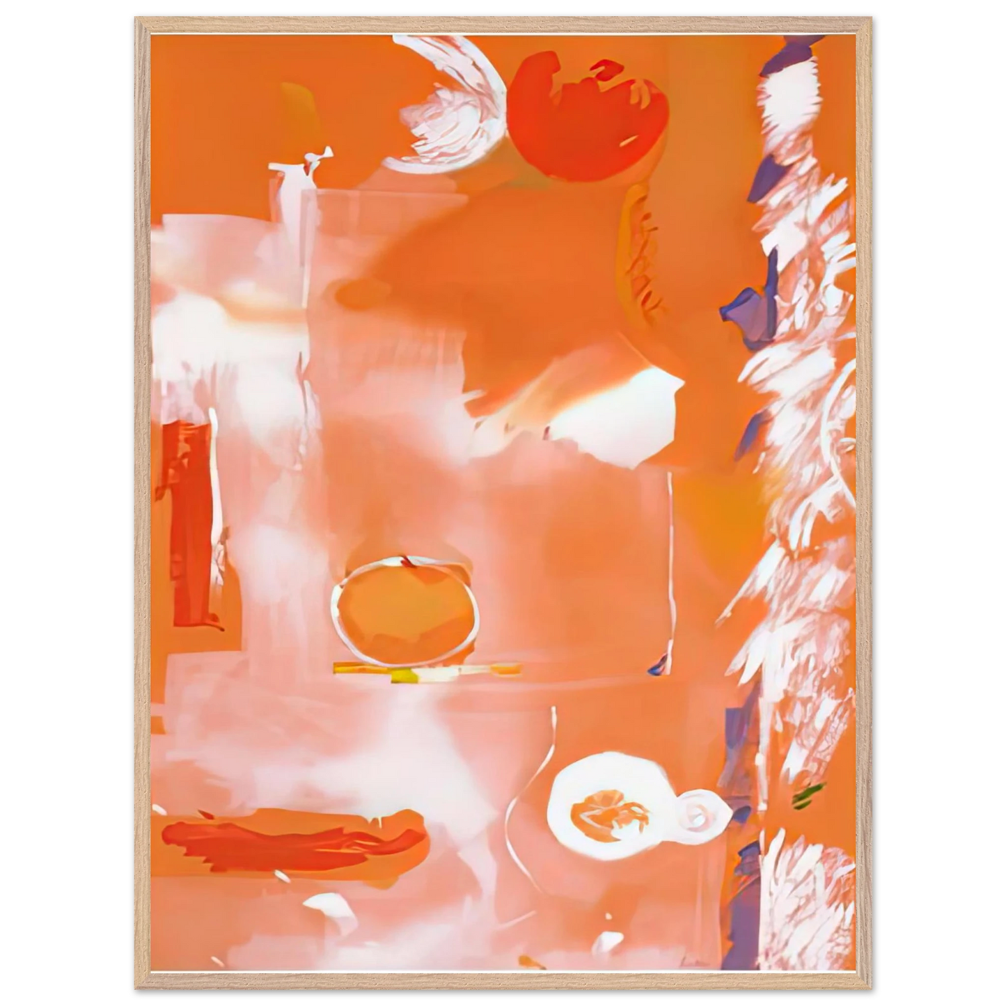 Helen Frankenthaler - Seeing the Moon on a Hot Summer Day, 1987- Wall Art - 60x80 cm / 24x32 inches - Premium Wooden Framed Poster With Fine Art Paper - Black frame