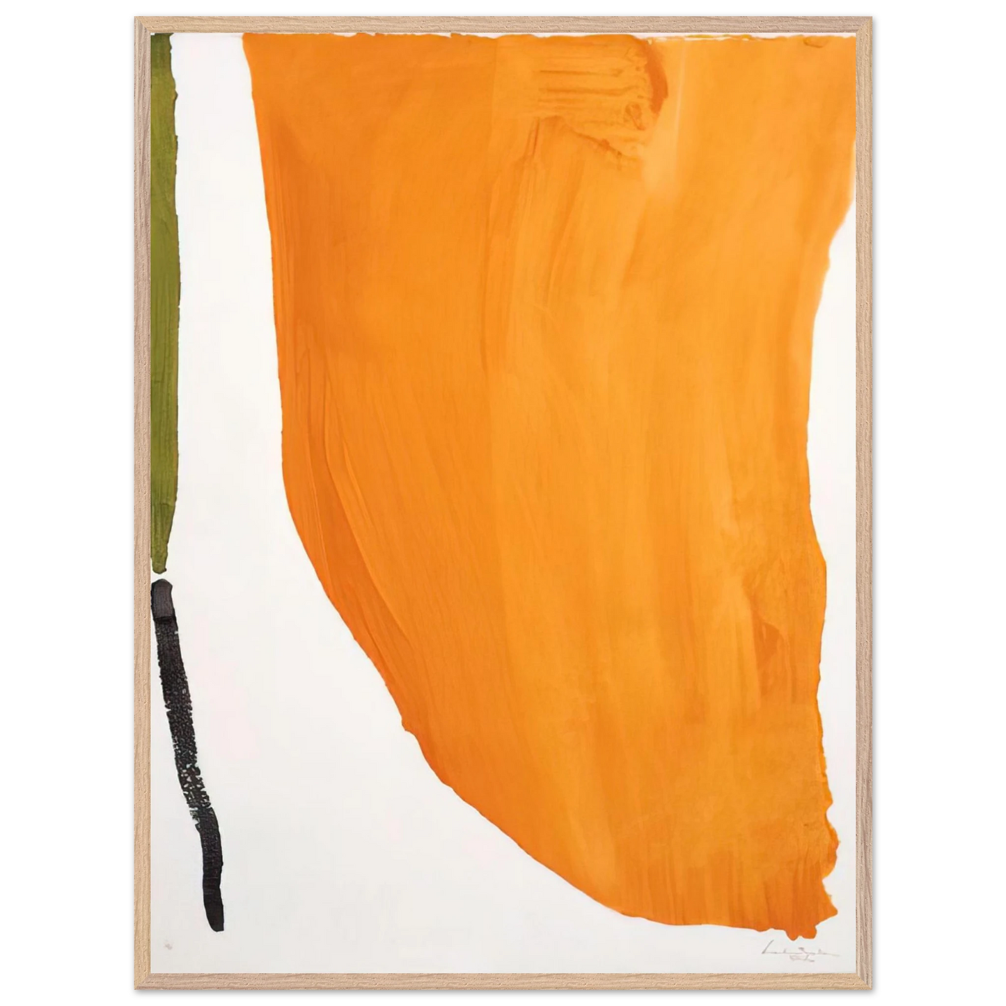 Helen Frankenthaler - Orange Downpour - 1970 Wall art - 40x50 cm / 16x20 inches - Premium Wooden Framed Poster With Fine Art Paper - Black frame