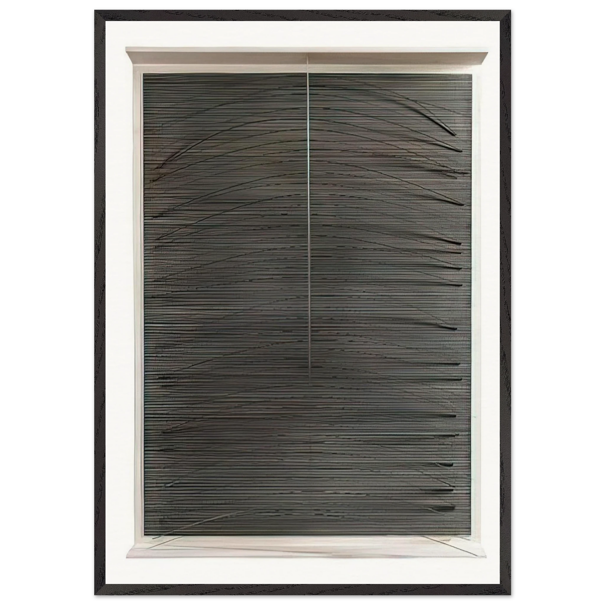 LA COURVE BLEUE 1965 - Jesus Rafael Soto Framed Art Print – Black Wooden Frame - Default Title - -Framed Art Print