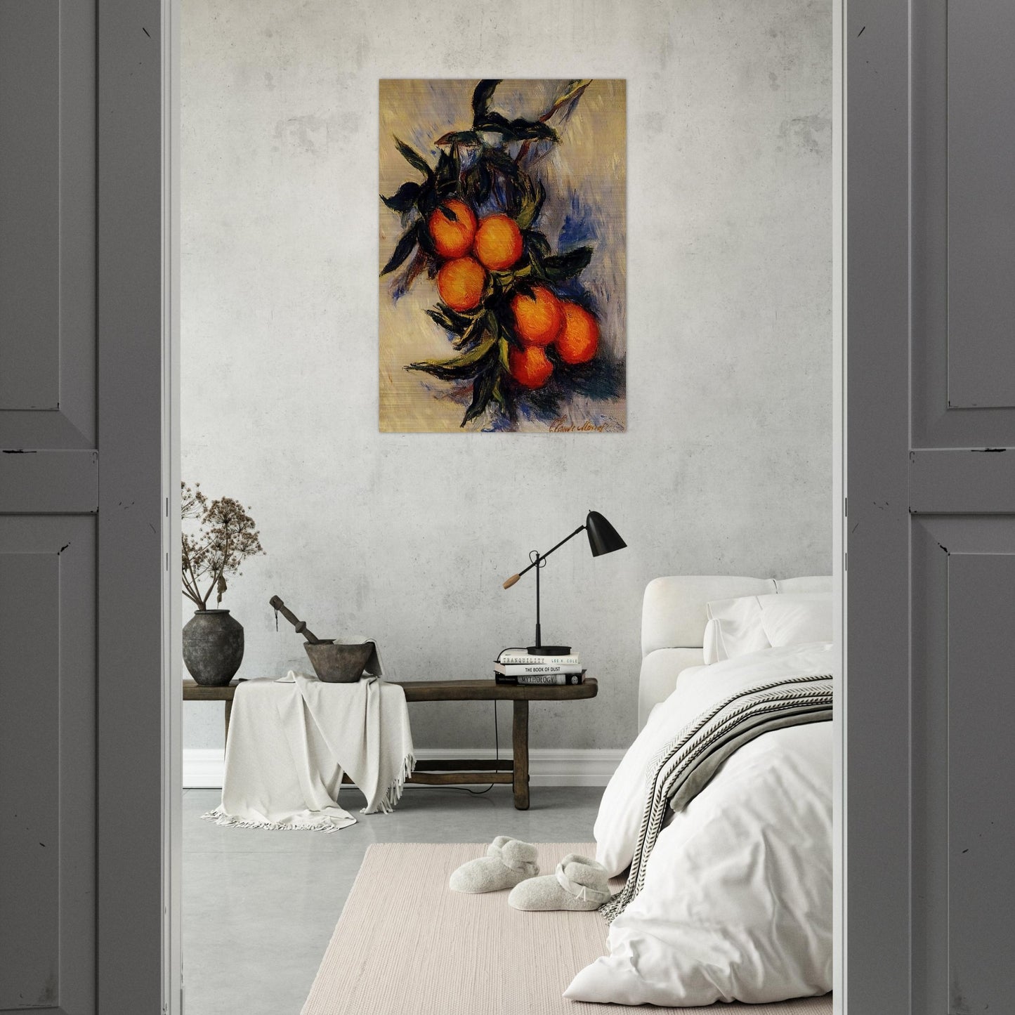 Branch of Orange Bearing Fruit - claude monet Brushed Aluminum Print - 70x100 cm / 28x40 inches | claude monet Aluminum Print | claude monet Prints