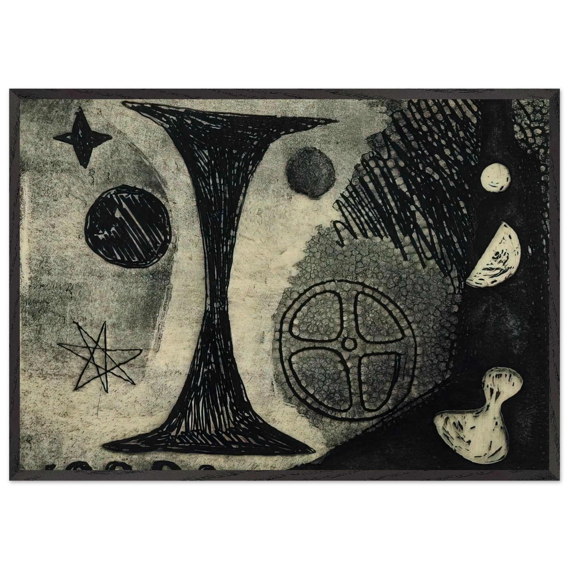 THE BIG I 1944 - Alexander Calder Framed Art Print – Black Wooden Frame - Default Title - -Framed Art Print