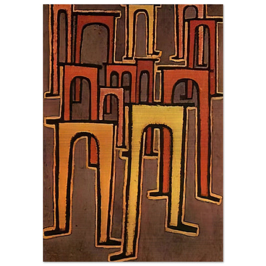REVOLUTION OF THE VIADUCT 1937 - Paul Klee Brushed Aluminum Print - 70x100 cm / 28x40 inches | Paul Klee Aluminum Print | Paul Klee Prints