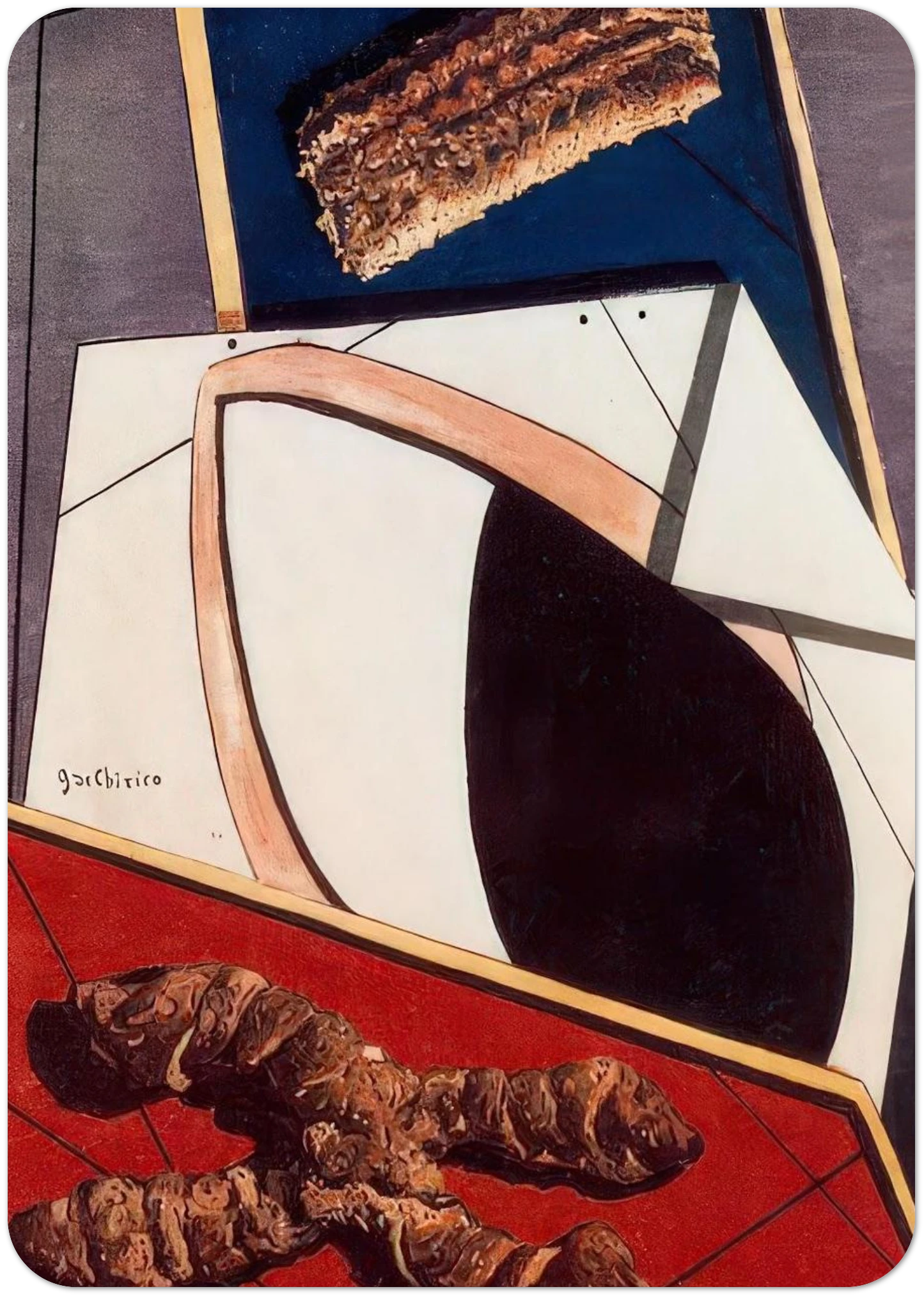 GREETINGS FROM A DISTANT FRIEND By Giorgio de Chirico Pack of 10 Post Cards | Giorgio de Chirico Post Cards | A6 (10.5 x 14.8 cm) - 4.1 x 5.8 inches