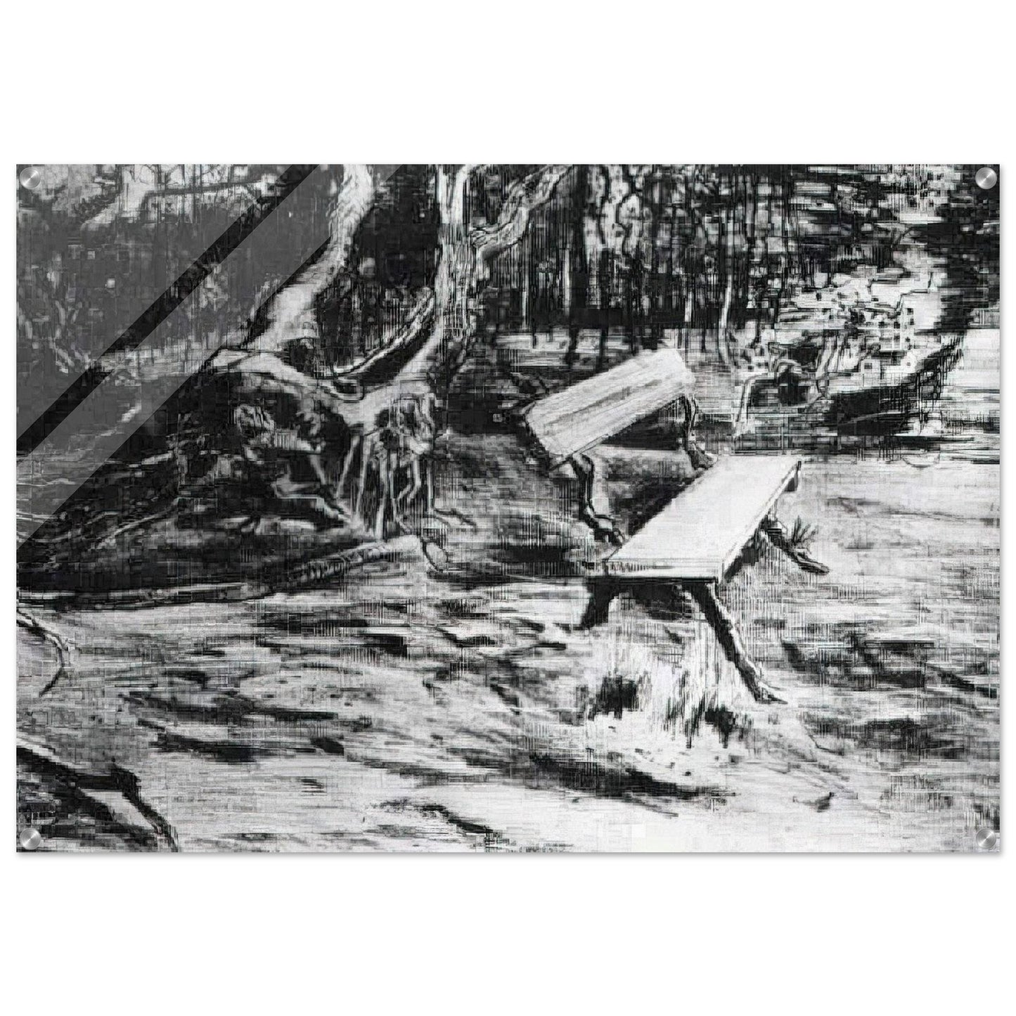 Bench in a Wood - Vincent van Gogh Acrylic Print - 70x100 cm / 28x40″ inches | Vincent van Gogh Wall Art | Vincent van Gogh Prints