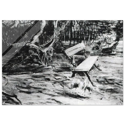 Bench in a Wood - Vincent van Gogh Acrylic Print - 70x100 cm / 28x40″ inches | Vincent van Gogh Wall Art | Vincent van Gogh Prints