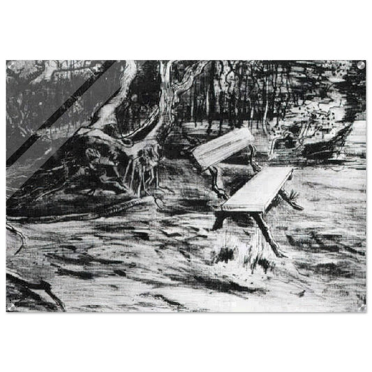 Bench in a Wood - Vincent van Gogh Acrylic Print - 70x100 cm / 28x40″ inches | Vincent van Gogh Wall Art | Vincent van Gogh Prints