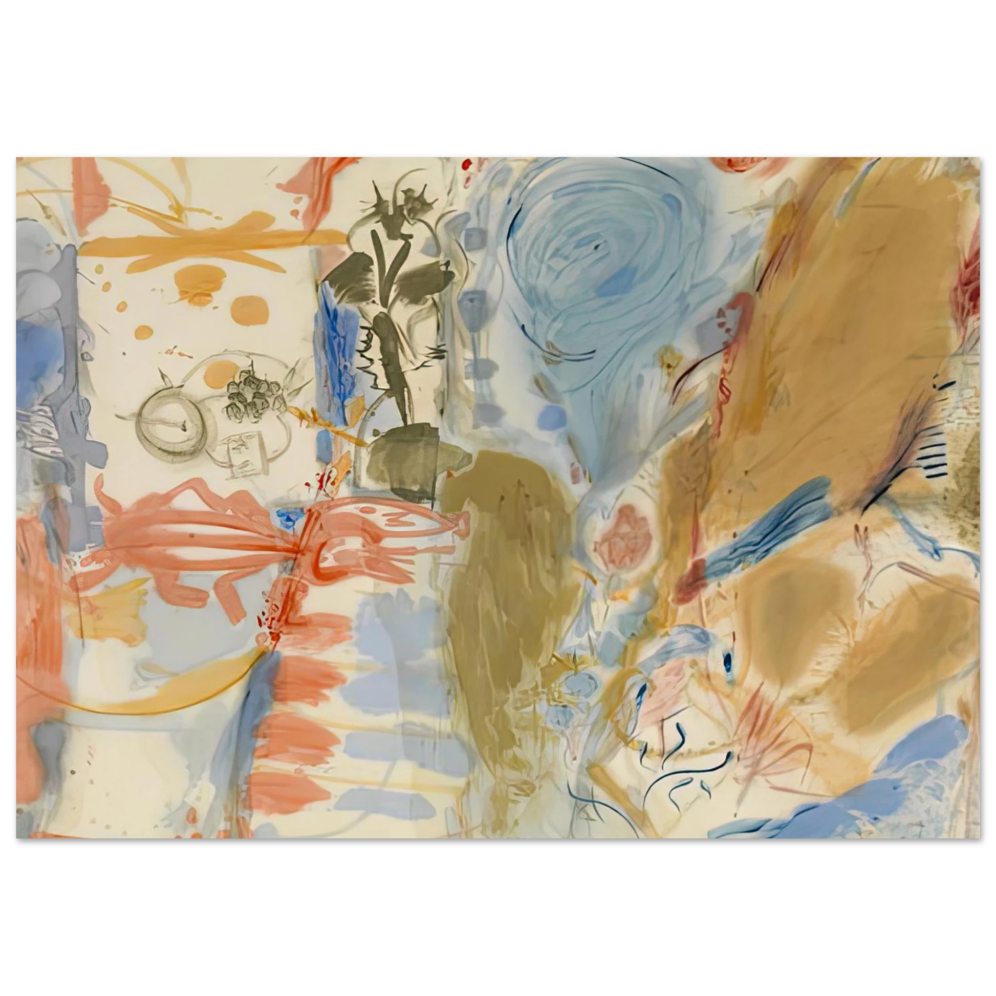 Helen Frankenthaler - Western Dream, 1957- Wall Art - 30x40 cm / 12x16 inches - Premium Wooden Framed Poster With Fine Art Paper - White frame