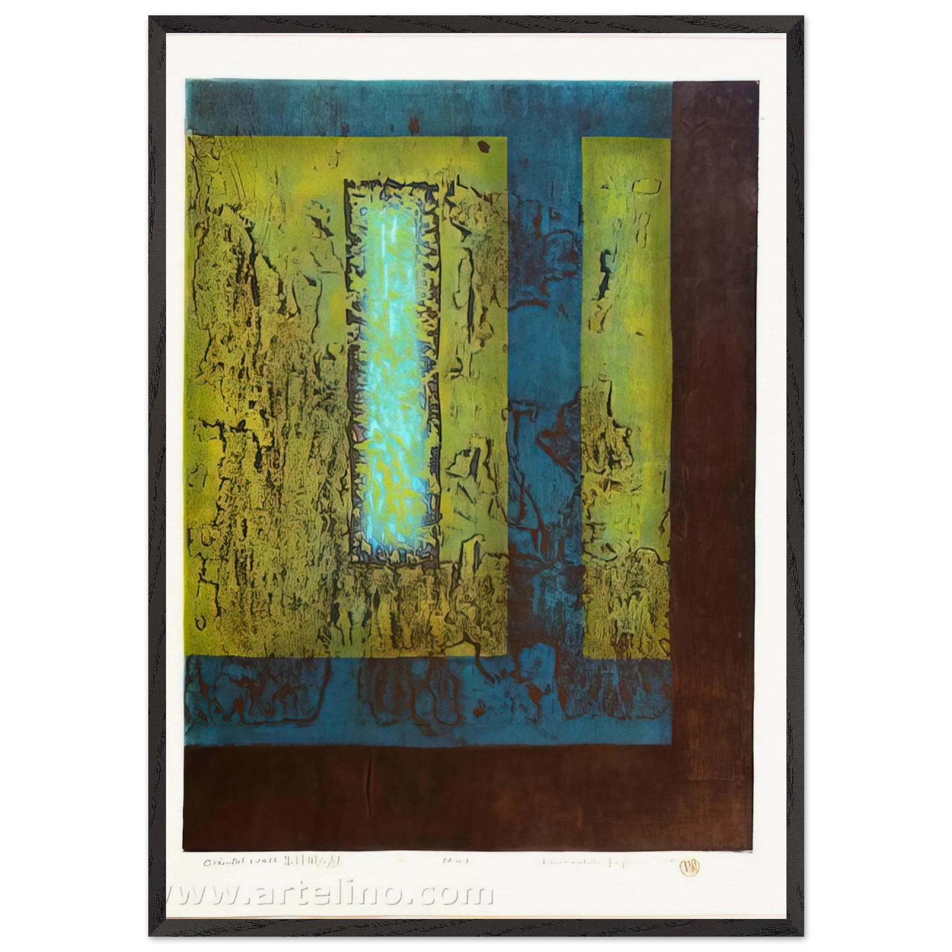 Oriental Wall - 1970 - Hiroyuki Tajima Framed Art Print – Black Wooden Frame - Default Title - -Framed Art Print