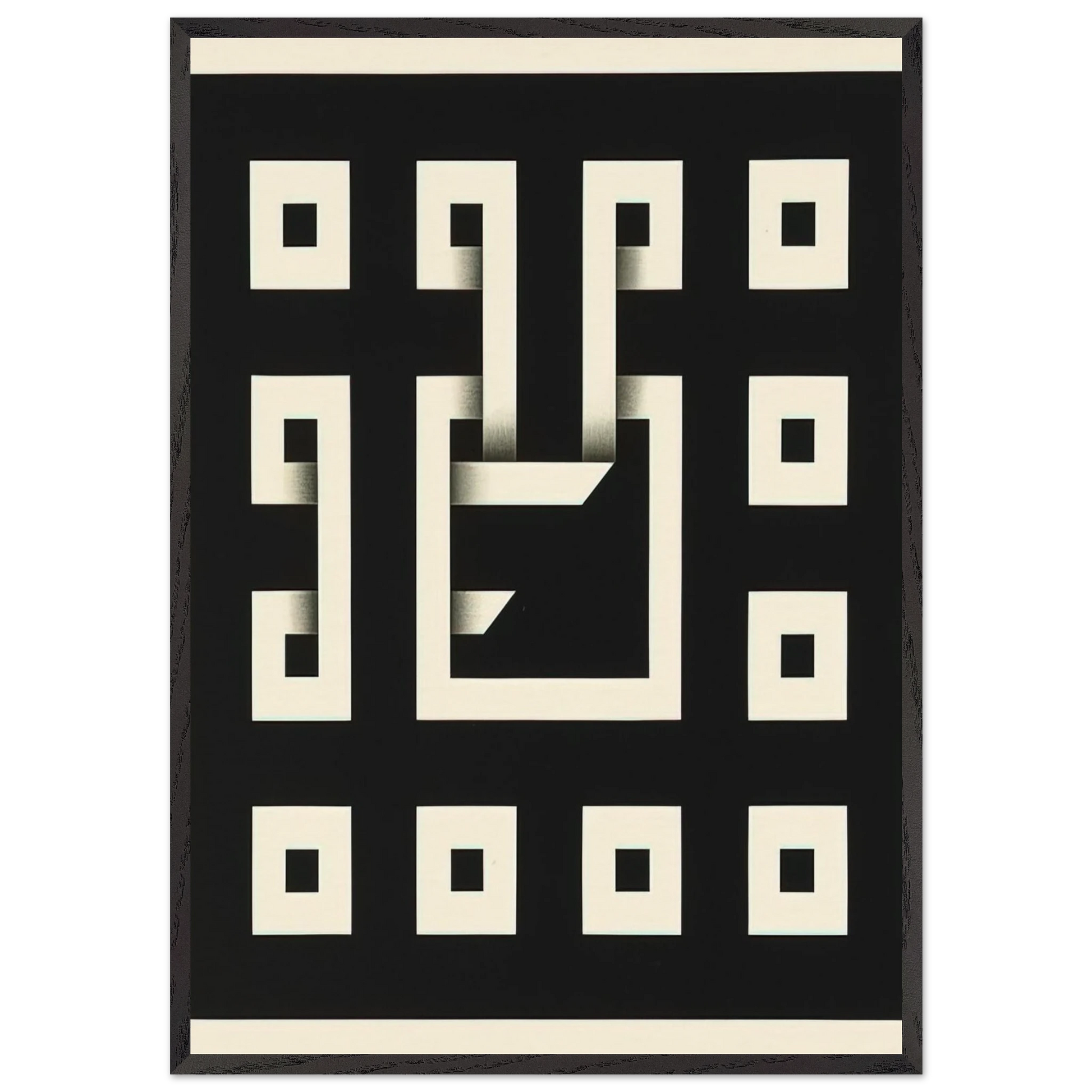 Clandestine Game XI - 1968 - Omar Rayo Framed Art Print – Black Wooden Frame - Default Title - -Framed Art Print