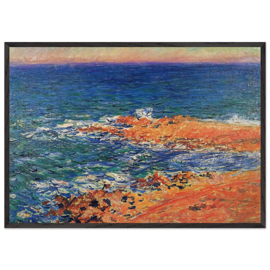 The Big Blue Sea in Antibes - claude monet Framed Art Print – Black Wooden Frame - Default Title - -Framed Art Print