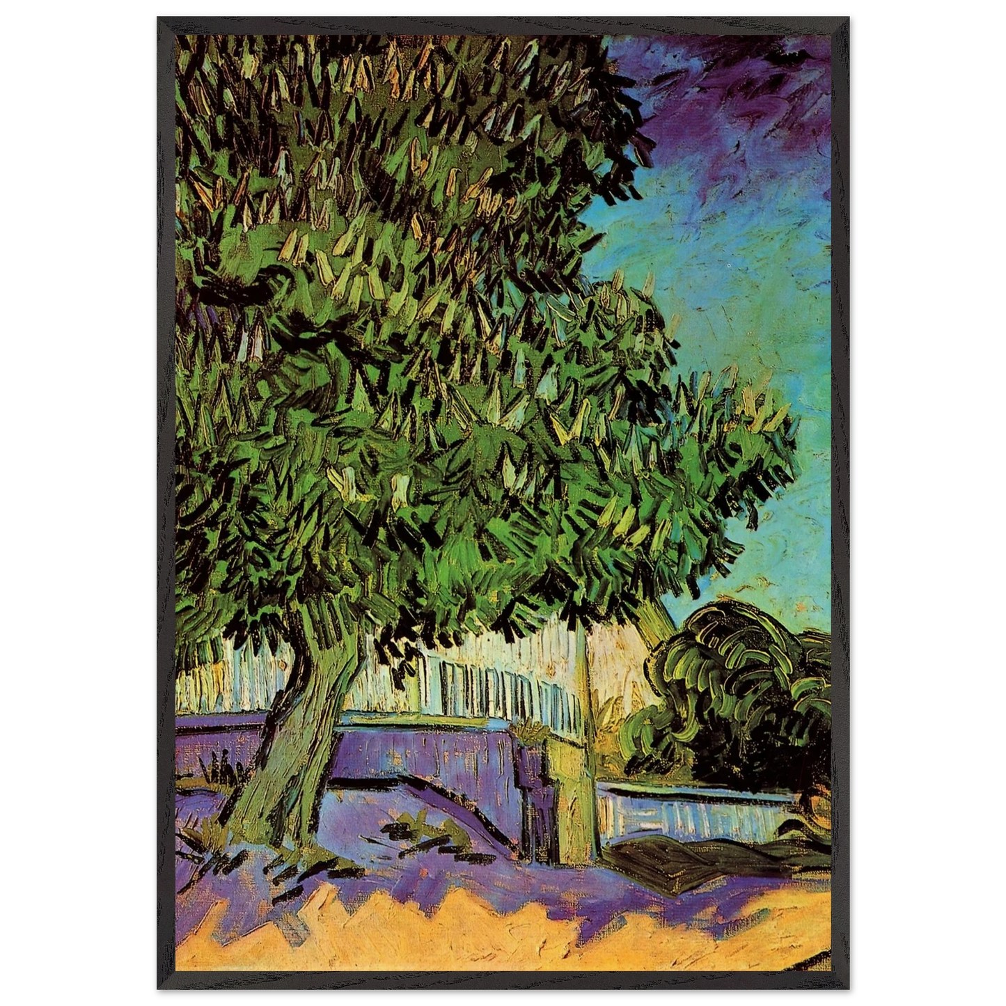 Chestnut Tree in Blossom - Vincent van Gogh Framed Art Print – Black Wooden Frame - Default Title - -Framed Art Print