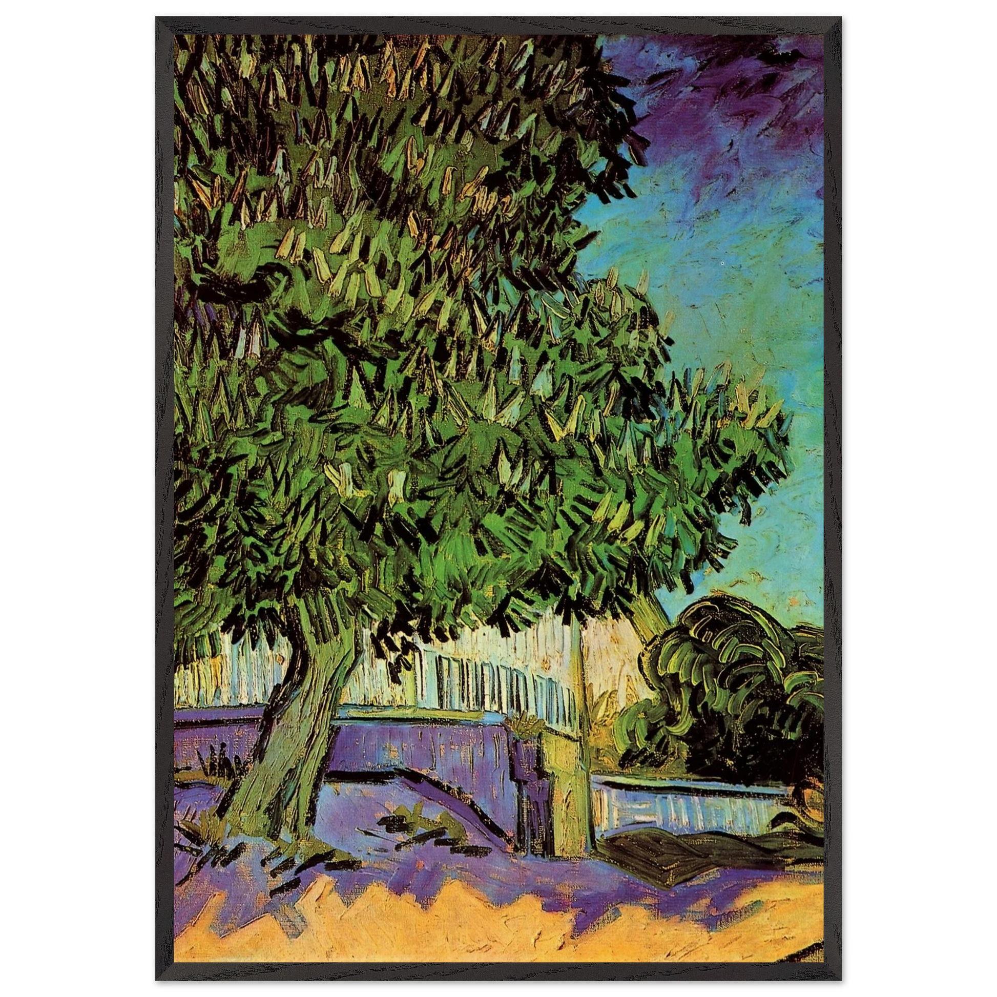 Chestnut Tree in Blossom - Vincent van Gogh Framed Art Print – Black Wooden Frame - Default Title - -Framed Art Print