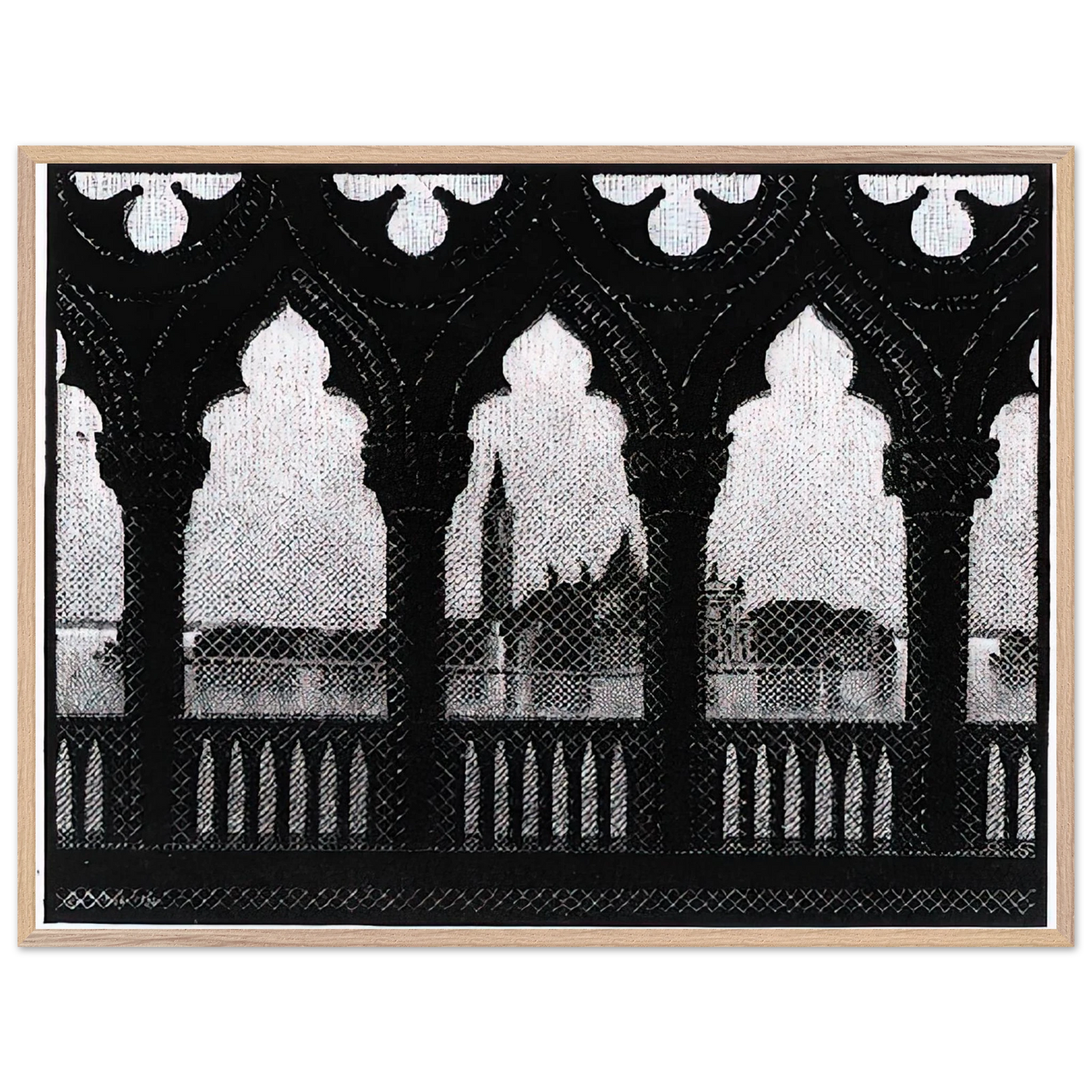 MC Escher - VENICE OCTOBER 1936 1936 Wall Art - 21x29.7 cm / 8x12" - Premium Wooden Framed Poster With Fine Art Paper - Black frame