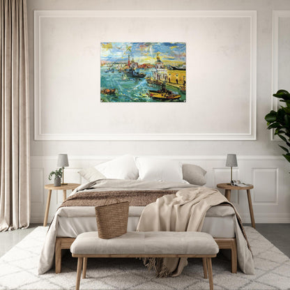 VENICE DOGANA 1948 - OSKAR KOKOSCHKA Acrylic Print - 70x100 cm / 28x40″ inches | OSKAR KOKOSCHKA Wall Art | OSKAR KOKOSCHKA Prints